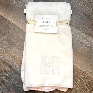 HOME - Rae Dunn - ‘Hoppy Easter‘ 30”x40” soft plush baby blanket. NWT last one!
